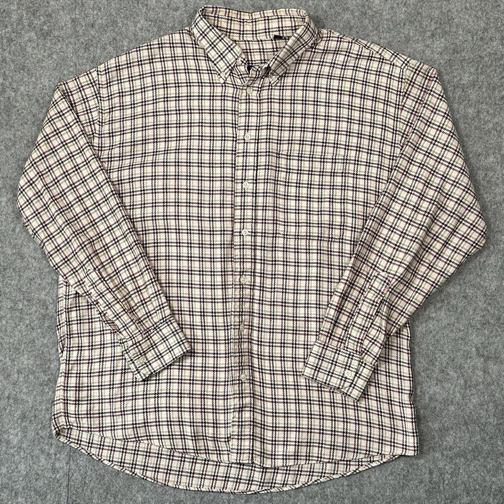 Burberry London Men's XL Long Sleeve Button Down White Classic Nova Check